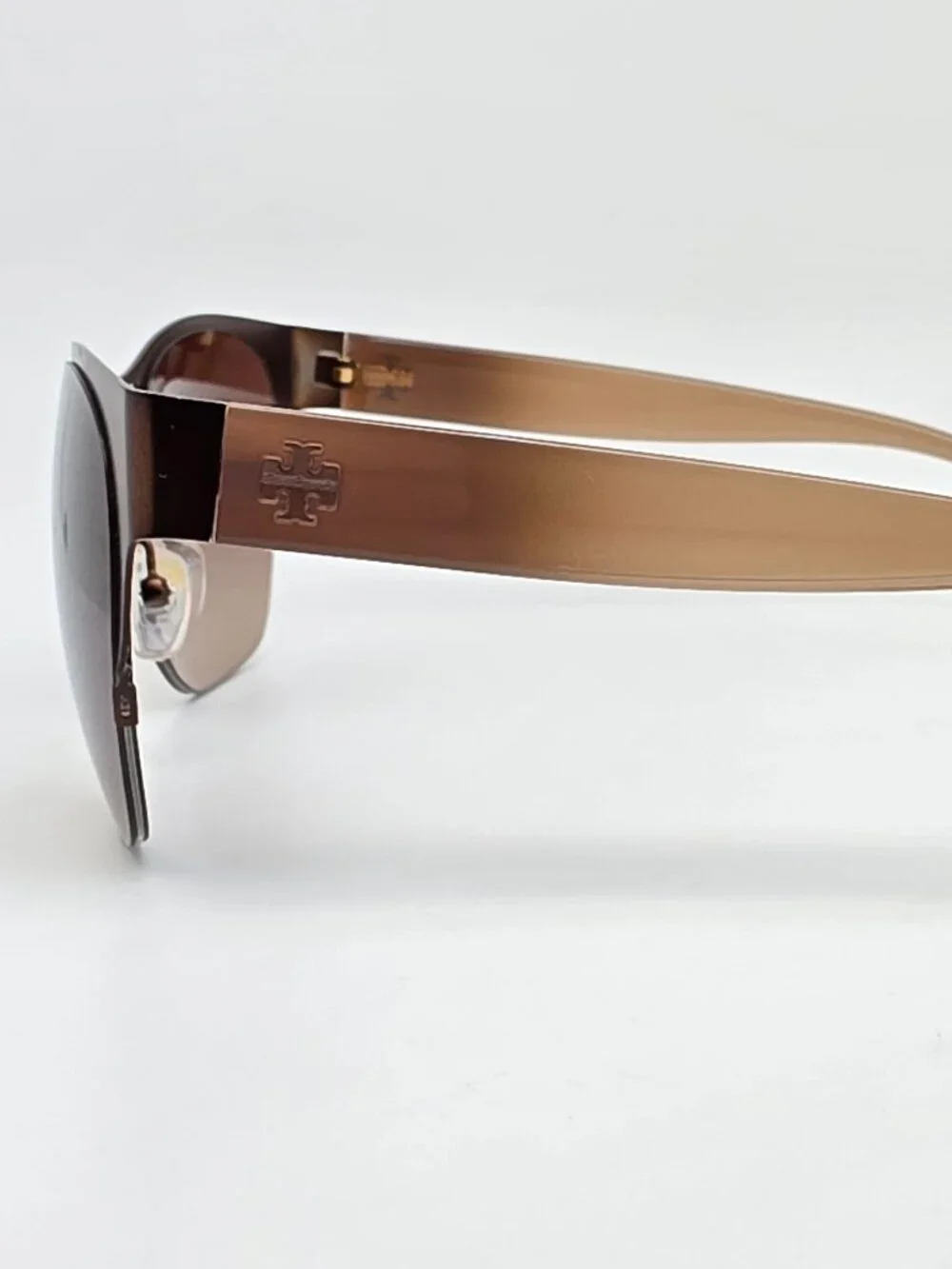 Tory Burch TY6065 326813 Brown Frame Brown Lens Semi Rimless Aviator Sunglasses